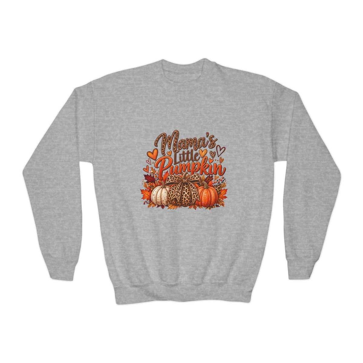 Youth Crewneck Sweatshirt  "Mama's Little Pumpkin" Fall Kids Sweatshirt