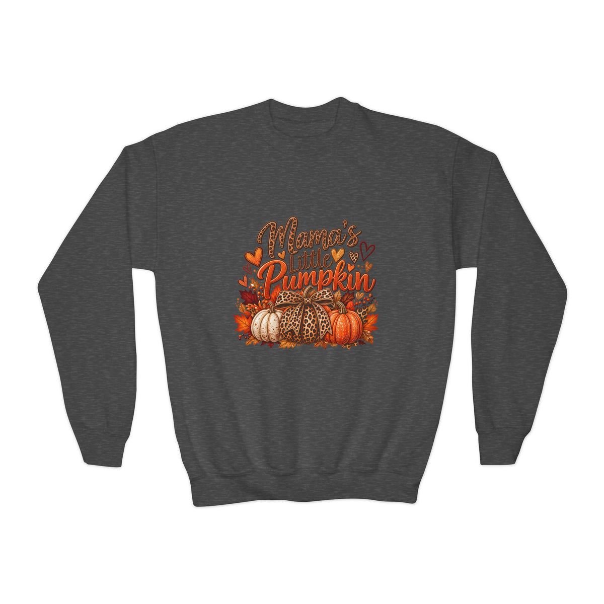 Youth Crewneck Sweatshirt  "Mama's Little Pumpkin" Fall Kids Sweatshirt