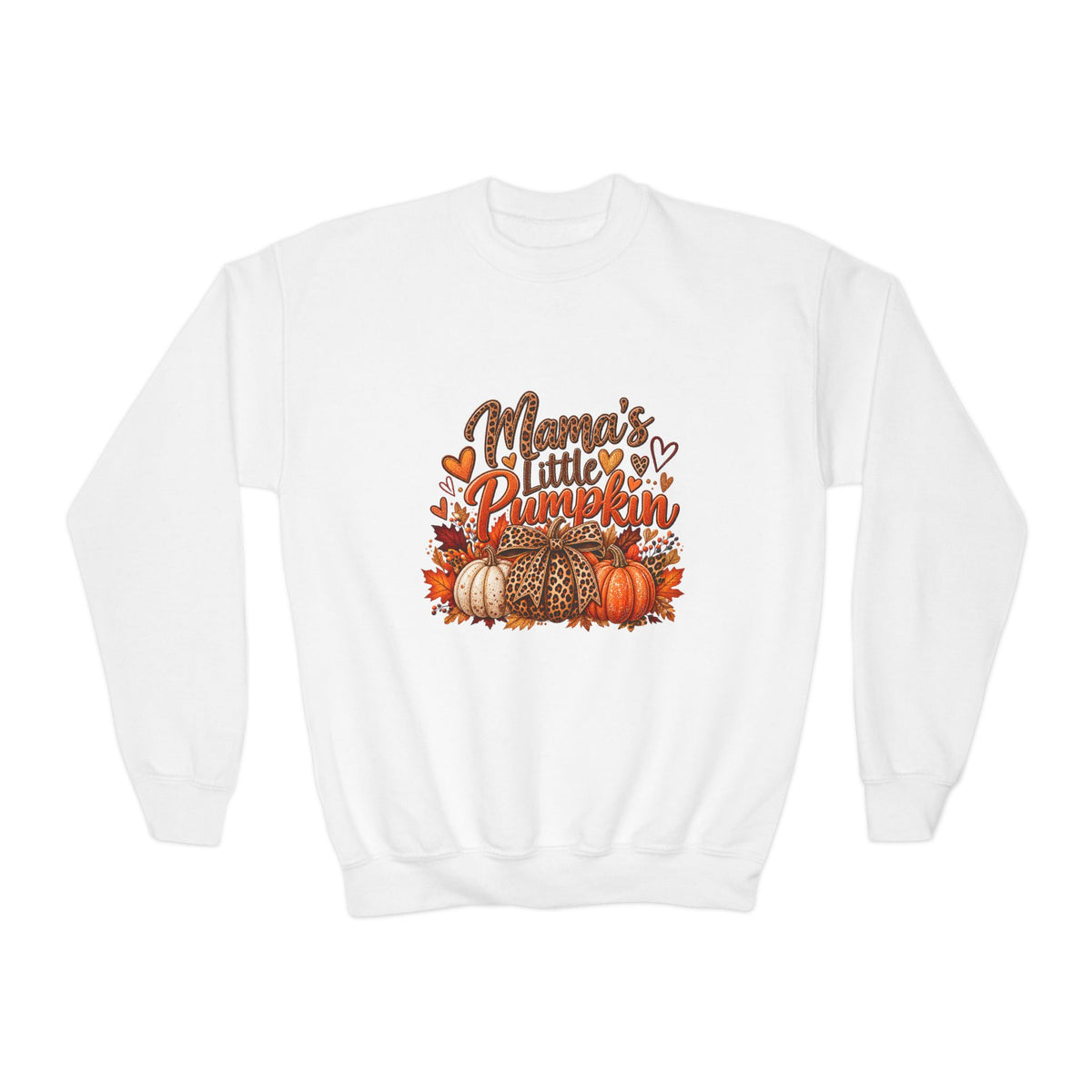 Youth Crewneck Sweatshirt  "Mama's Little Pumpkin" Fall Kids Sweatshirt