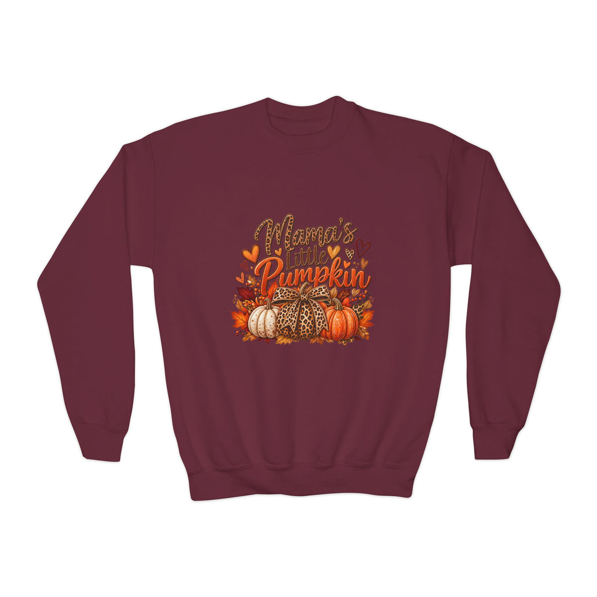 Youth Crewneck Sweatshirt  "Mama's Little Pumpkin" Fall Kids Sweatshirt
