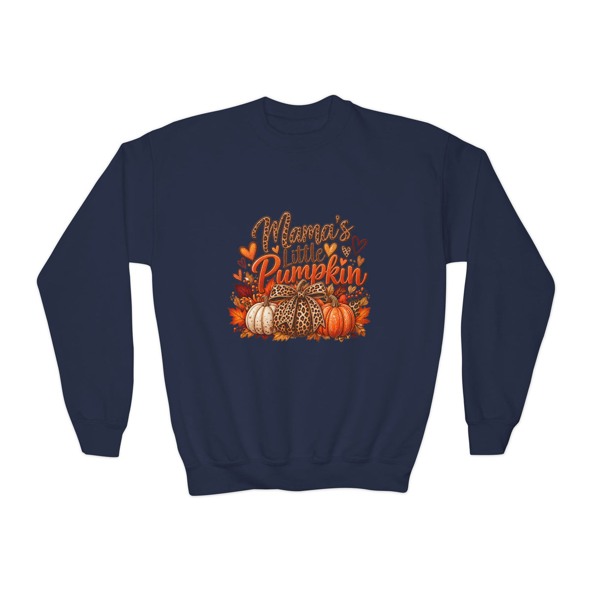 Youth Crewneck Sweatshirt  "Mama's Little Pumpkin" Fall Kids Sweatshirt