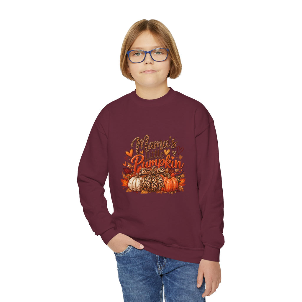 Youth Crewneck Sweatshirt  "Mama's Little Pumpkin" Fall Kids Sweatshirt