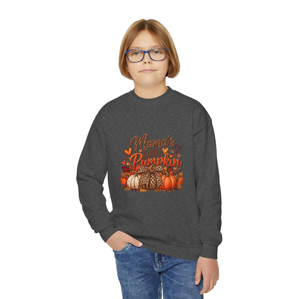 Youth Crewneck Sweatshirt  "Mama's Little Pumpkin" Fall Kids Sweatshirt