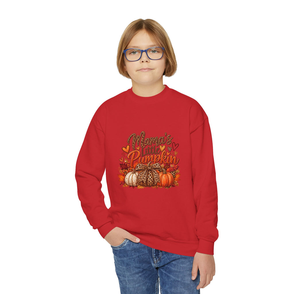 Youth Crewneck Sweatshirt  "Mama's Little Pumpkin" Fall Kids Sweatshirt