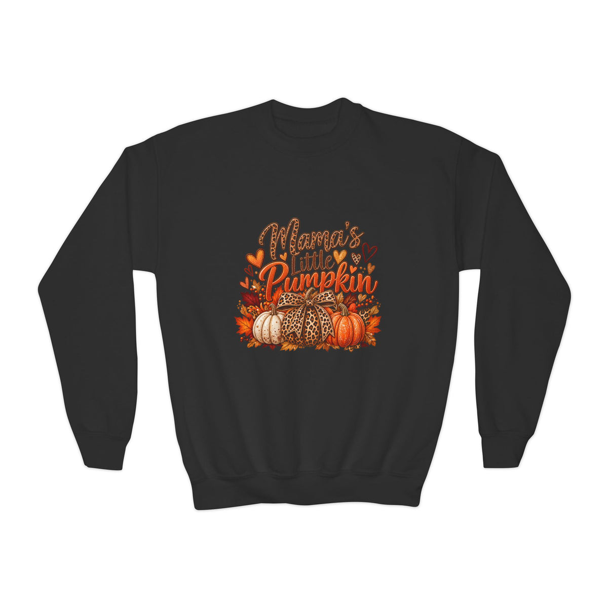 Youth Crewneck Sweatshirt  "Mama's Little Pumpkin" Fall Kids Sweatshirt