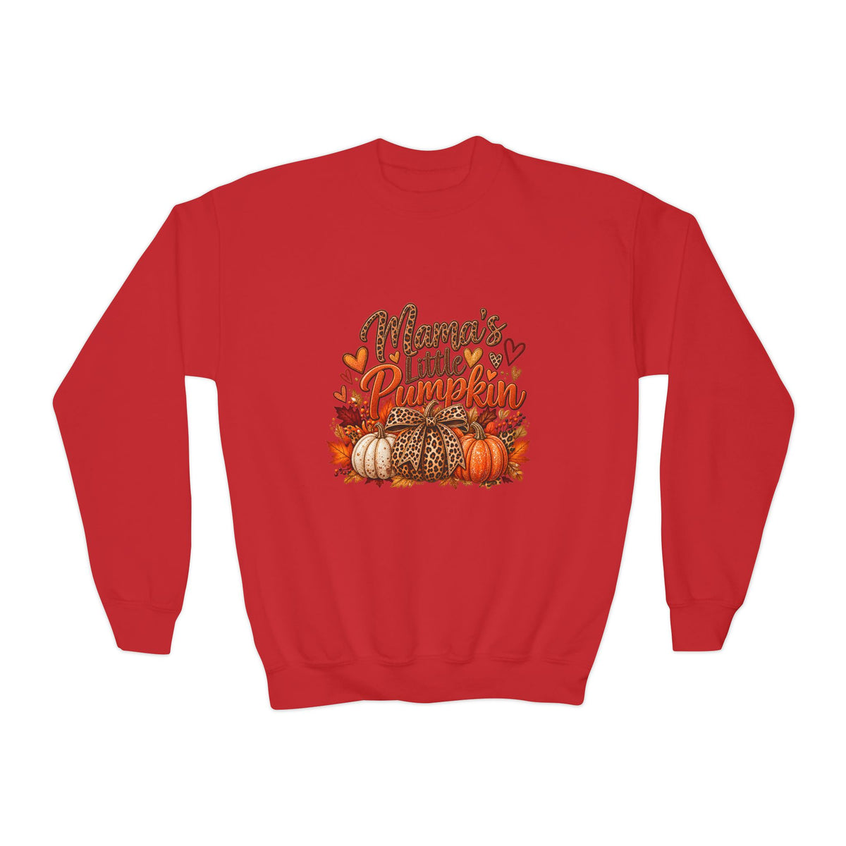 Youth Crewneck Sweatshirt  "Mama's Little Pumpkin" Fall Kids Sweatshirt