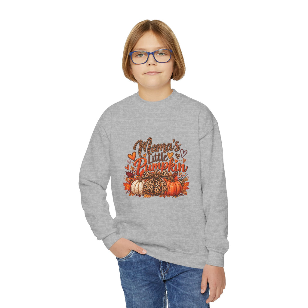Youth Crewneck Sweatshirt  "Mama's Little Pumpkin" Fall Kids Sweatshirt
